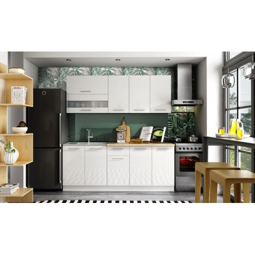 Virtuves komplekts TIFFANY 200, balts glancēts